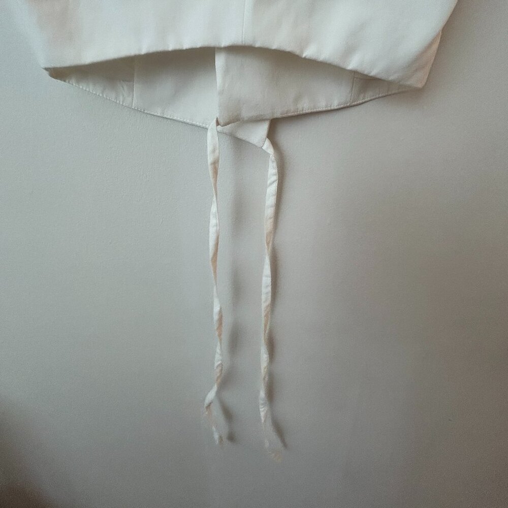 Zara Linen Blend Tailored Vest in Oyster White, Size XS - Picture 7 of 9
